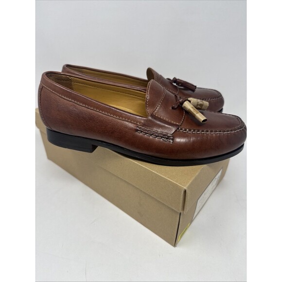 COLE HAAN Pinch Air Tassel Dress Shoes Size 9.5W Saddle Tan Leather Loafers NEW main image 11